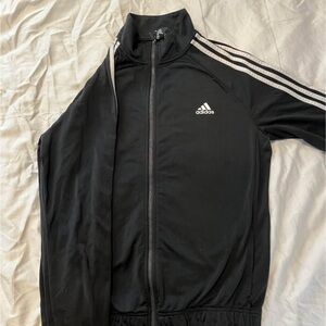 Adidas Men's Black and White Track Jacket